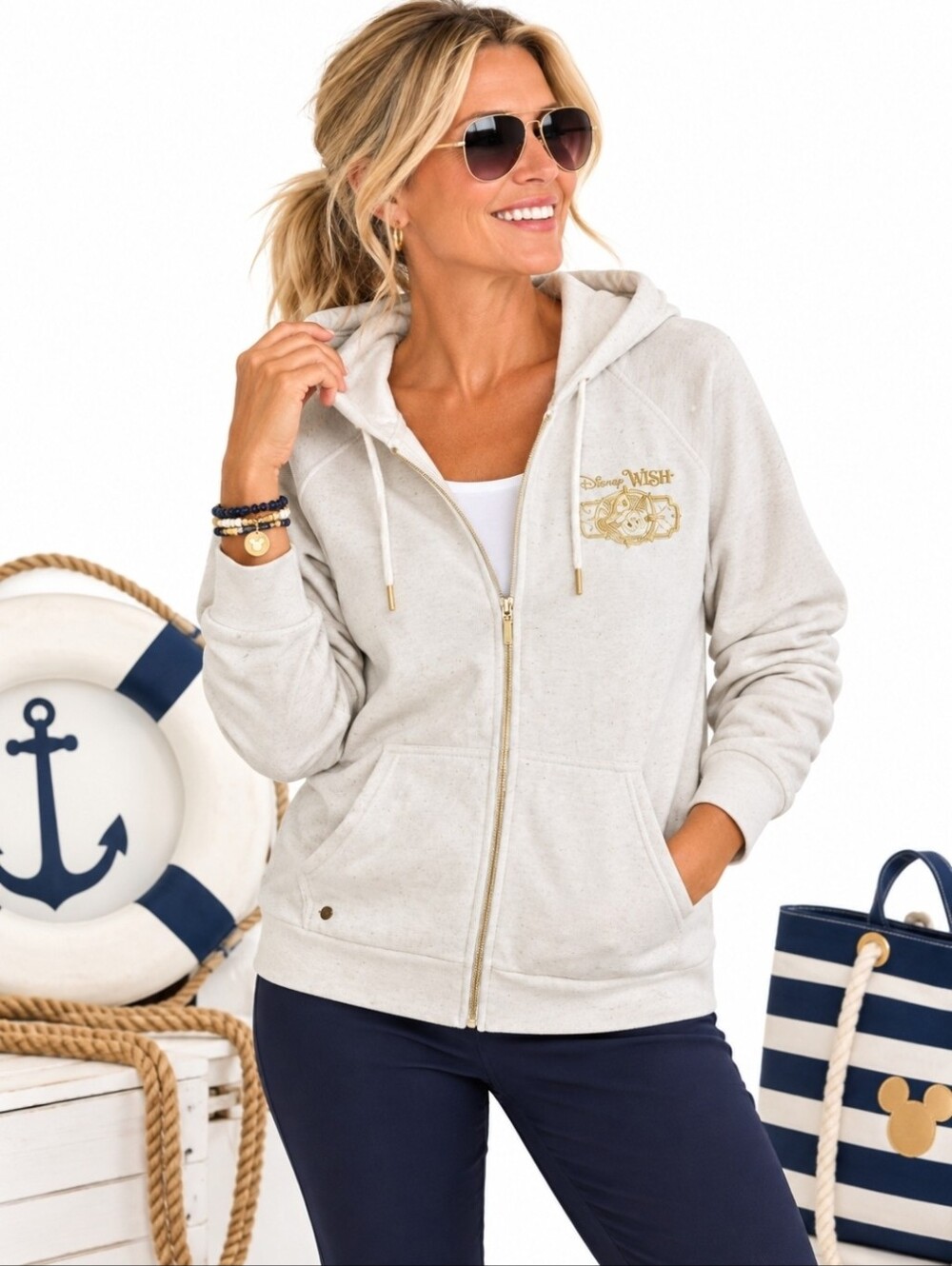 Disney Wish Inagural Sailings Women's Mickey Embroidered Hoodie XL